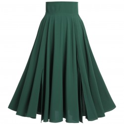 Green  Solid Vintage Skirt