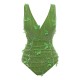 Green  3D Butterfly Mesh Swimsuit