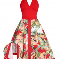 Red  Pin-Up Girls Romper & Skirt