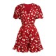 Red  Polka Dot Ruffle Romper