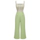 Green  Plaid Dots Strap Jumpsuit