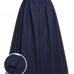 Dark Blue Gray  Solid Umbrella Skirt