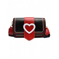  Heart Color Contrast Flap Bag