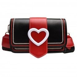  Heart Color Contrast Flap Bag