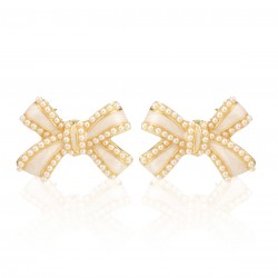 Vintage Alloy Bow Stud Earrings