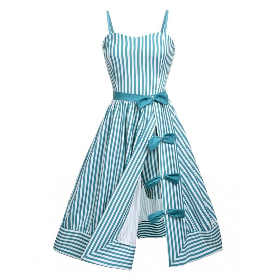 Turquoise  Stripes Romper & Skirt