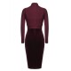 2PCS Wine Red  Velvet Bodycon Dress