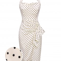 Ivory  Polka Dot Halter Pencil Dress