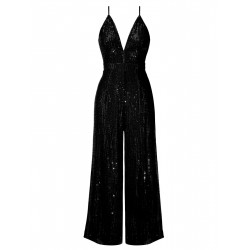 Solid Shiny Slip Vintage Jumpsuit