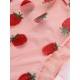 Plus Size  Lace Strawberry Cami Tankini Set