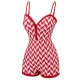 Red  Diamond Plaid Heart Collar Swimsuit